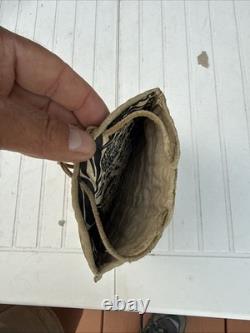 Vintage Native American Handmade Beaded Deerskin Leather Drawstring Pouch Bag