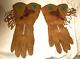 Vintage Native American Handmade Beaded Hide Gauntlet Gloves /Yakama /Saddle/14