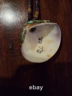 Vintage Native American Heishi Beaded Necklace & Shell Pendant rare