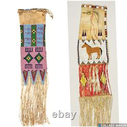 Vintage Native American Indian Beaded Deerskin Leather Tobacco Medicine Pouch