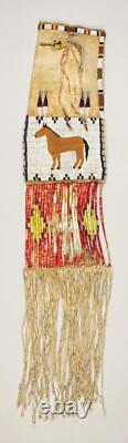 Vintage Native American Indian Beaded Deerskin Leather Tobacco Medicine Pouch