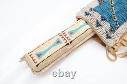 Vintage Native American Indian Beaded Knife Dagger W Sheath Plains Sioux 7