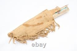 Vintage Native American Indian Beaded Knife Dagger W Sheath Plains Sioux 7