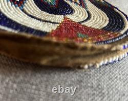 Vintage Native American Indian Leather Hide Beaded Medicine Tobacco Bag Pouch