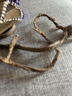 Vintage Native American Indian Leather Hide Beaded Medicine Tobacco Bag Pouch