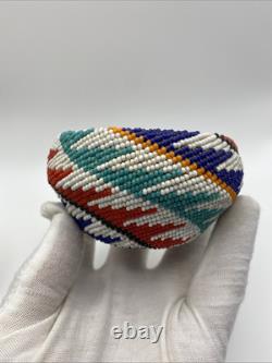 Vintage Native American Indian Paiute Beaded Basket