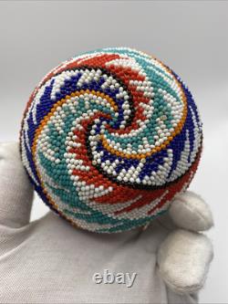 Vintage Native American Indian Paiute Beaded Basket