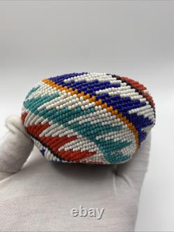 Vintage Native American Indian Paiute Beaded Basket