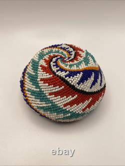 Vintage Native American Indian Paiute Beaded Basket
