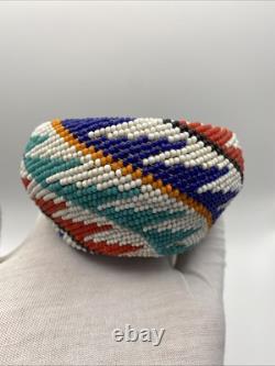 Vintage Native American Indian Paiute Beaded Basket