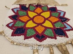 Vintage Native American Indian Suede Beaded Floral Medicine/Tobacco Bag Damaged