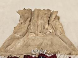 Vintage Native American Indian Suede Beaded Floral Medicine/Tobacco Bag Damaged
