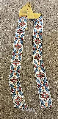 Vintage Native American Lakota Sioux Beaded Sash/Shawl 72 Beadwork READ