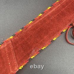 Vintage Native American Matching Beaded Belt Sash Strap And Wrist Arm Bands