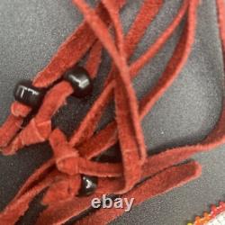 Vintage Native American Matching Beaded Belt Sash Strap And Wrist Arm Bands