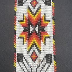Vintage Native American Matching Beaded Belt Sash Strap And Wrist Arm Bands