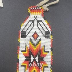 Vintage Native American Matching Beaded Belt Sash Strap And Wrist Arm Bands