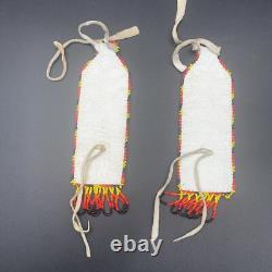 Vintage Native American Matching Beaded Belt Sash Strap And Wrist Arm Bands
