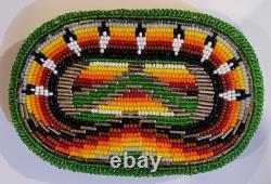 Vintage Native American Multicolor Beaded Belt Buckle