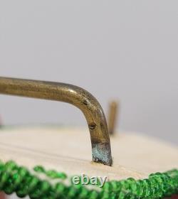 Vintage Native American Multicolor Beaded Belt Buckle