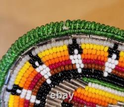 Vintage Native American Multicolor Beaded Belt Buckle