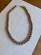 Vintage Native American Navajo Pearl Sterling Silver Beaded Necklace 18.5 In