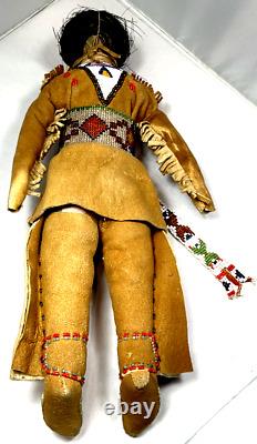 Vintage Native American Plains Indian Beaded Leather Doll