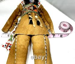 Vintage Native American Plains Indian Beaded Leather Doll