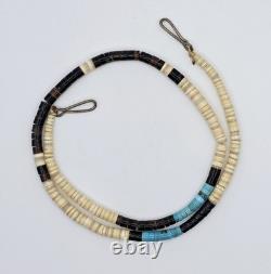 Vintage Native American Santo Domingo Heishi Turquoise Beaded Choker Necklace