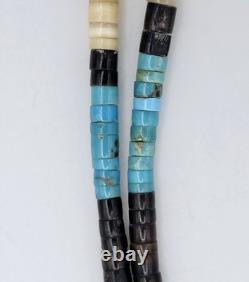 Vintage Native American Santo Domingo Heishi Turquoise Beaded Choker Necklace