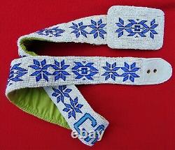 Vintage Native American Sioux Custom Hand Made Beaded Belt & Large Buckle