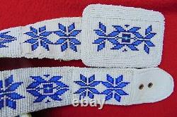 Vintage Native American Sioux Custom Hand Made Beaded Belt & Large Buckle