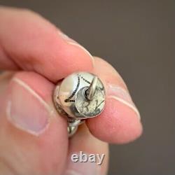 Vintage Native American Sterling Silver Bead Necklace Roy Vandever Navajo 30+