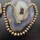 Vintage Native American Sterling Silver Stamped Navajo Pearl Beads Necklace 26