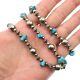Vintage Native American Sterling Silver Turquoise Silver Pearls Bead Necklace