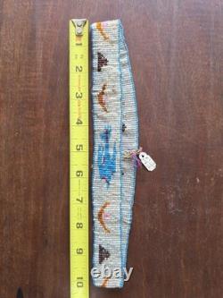 Vintage Native American Style Loom Beaded Band Plains Design Glass Beads 10in