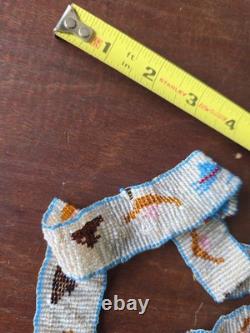 Vintage Native American Style Loom Beaded Band Plains Design Glass Beads 10in