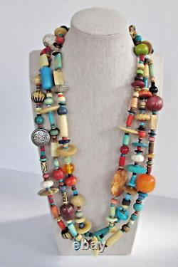 Vintage Native American Treasure Necklace 78 Soapstone Jasper Natural Stone