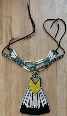 Vintage Native American Tribal Beaded Beadwork Breastplate eagle tale Tribes