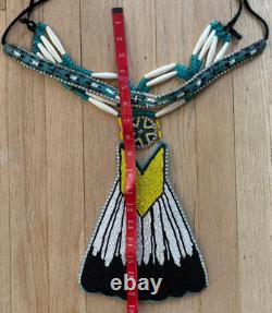 Vintage Native American Tribal Beaded Beadwork Breastplate eagle tale Tribes