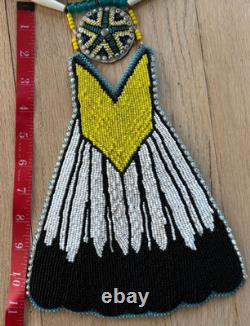 Vintage Native American Tribal Beaded Beadwork Breastplate eagle tale Tribes