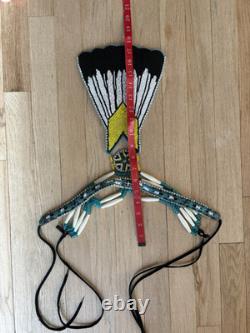 Vintage Native American Tribal Beaded Beadwork Breastplate eagle tale Tribes