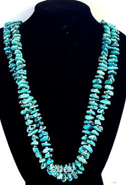 Vintage Native American Turquoise Double Strand Necklace