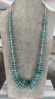 Vintage Native American Turquoise Nugget Heishi Necklace 114 Grams