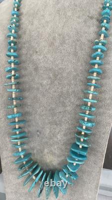 Vintage Native American Turquoise Nugget Heishi Necklace 114 Grams