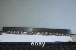 Vintage Native American Turquoise Pendant Beaded Necklace Signed L. B. Tom 24