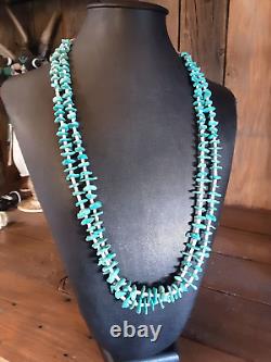 Vintage Native American Turquoise Sterling 925 Necklace 21 Length