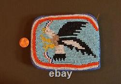 Vintage Native American Yakama 2 Sided Fully Beaded Wallet Eagle & U. S. Flag