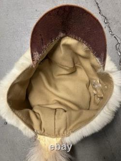 Vintage Native American beaded leather mountain fur hide