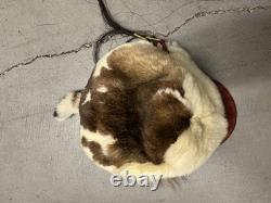 Vintage Native American beaded leather mountain fur hide